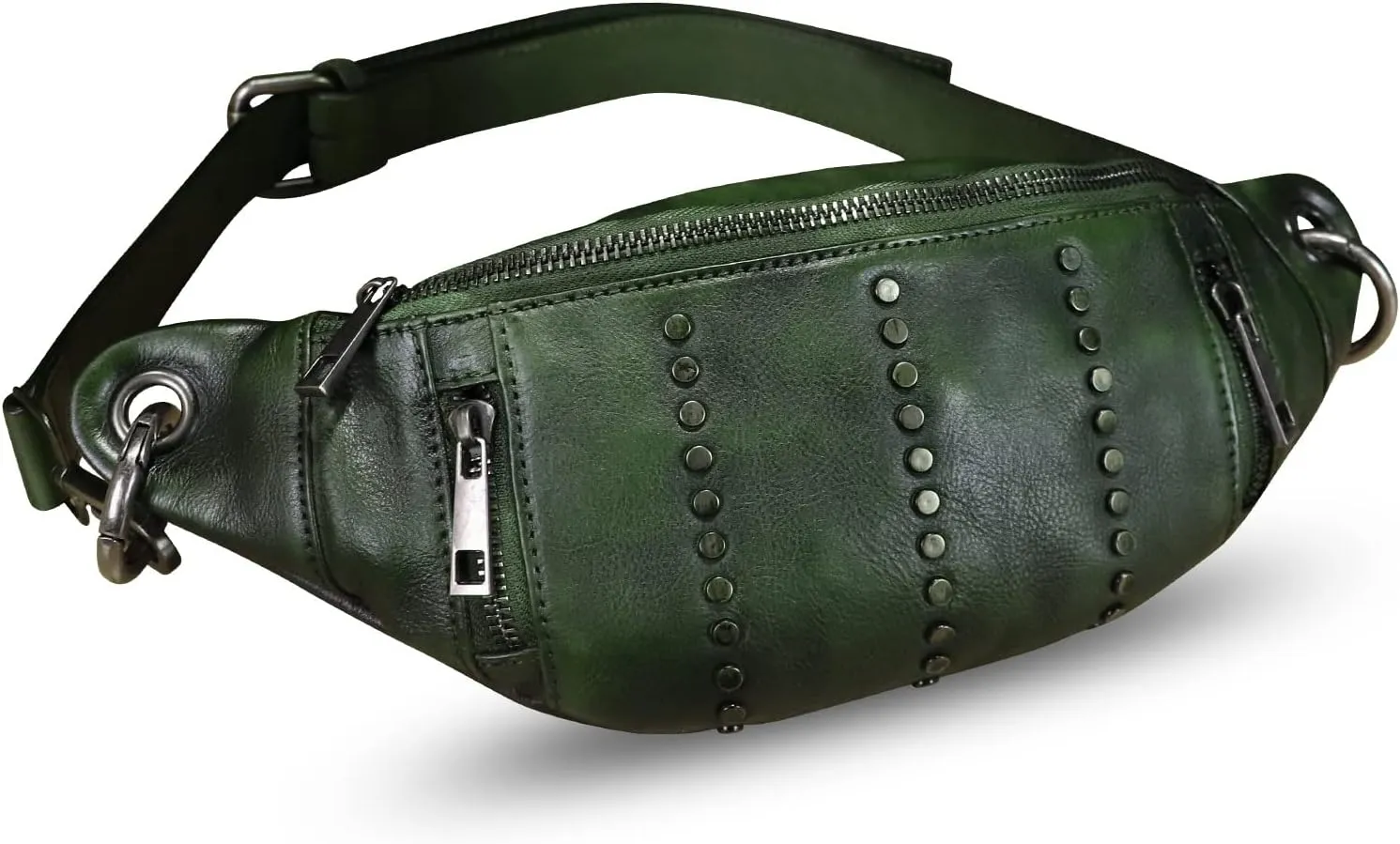 Genuine Leather Fanny Pack for Women - Vintage Real Leather Waist Bag - Fashion Hip Bag - Crossbody Purse