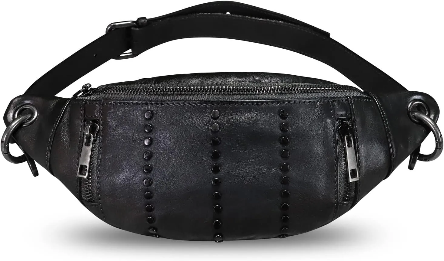 Genuine Leather Fanny Pack for Women - Vintage Real Leather Waist Bag - Fashion Hip Bag - Crossbody Purse