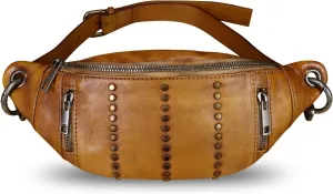Genuine Leather Fanny Pack for Women - Vintage Real Leather Waist Bag - Fashion Hip Bag - Crossbody Purse
