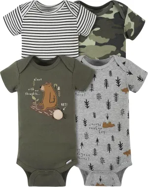 Gerber Baby Boys' 4-Pack Short Sleeve Onesies Bodysuits