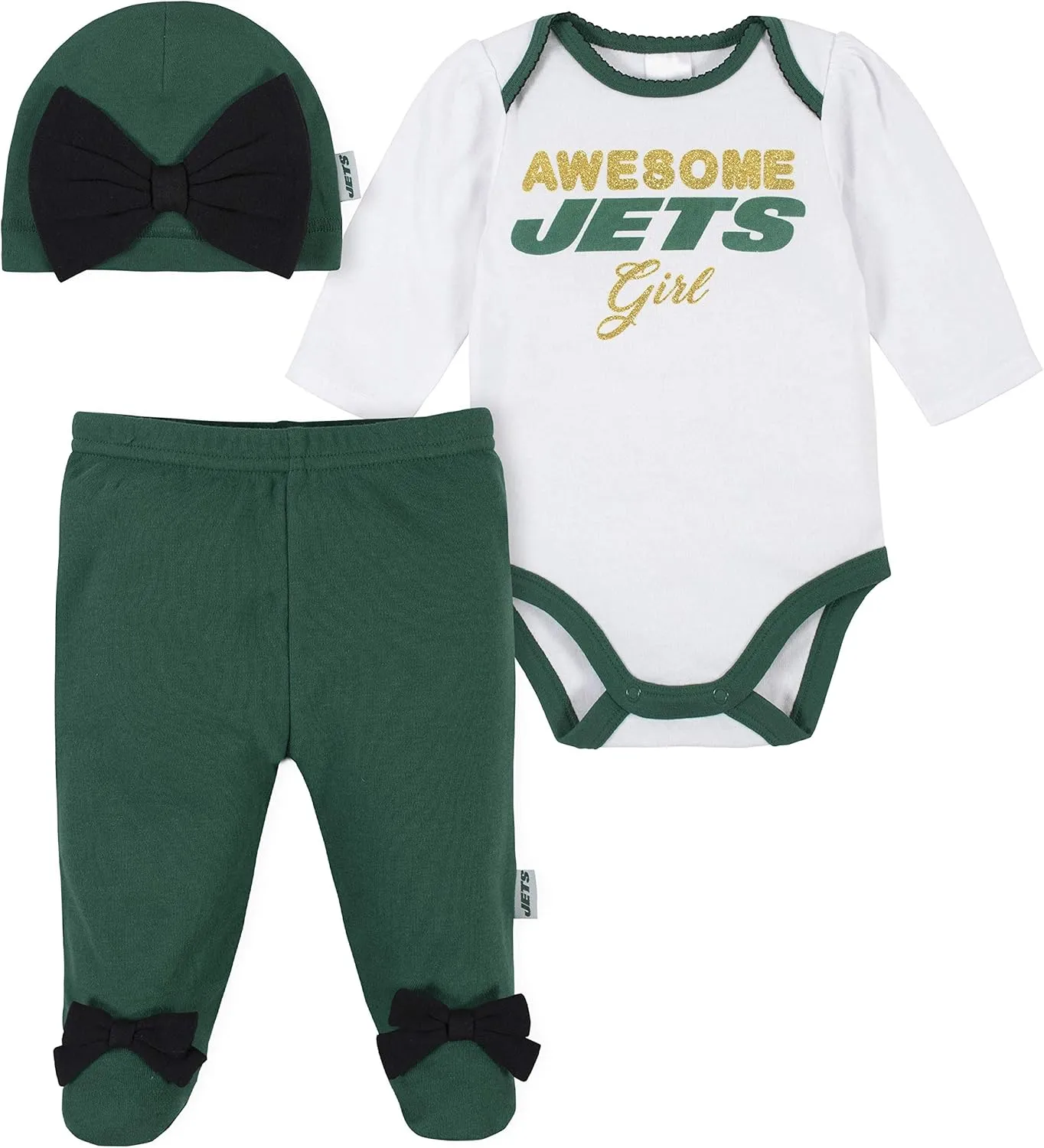 Gerber NFL Baby Girls Nfl Team Footed Pant and Bodysuit Gift Set