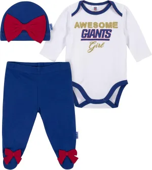 Gerber NFL Baby Girls Nfl Team Footed Pant and Bodysuit Gift Set