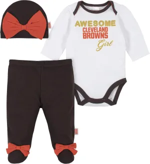 Gerber NFL Baby Girls Nfl Team Footed Pant and Bodysuit Gift Set
