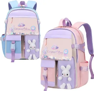 Girls Cute Bunny Backpack Kawaii School Bags Waterproof Laptop Backpack Pink Small