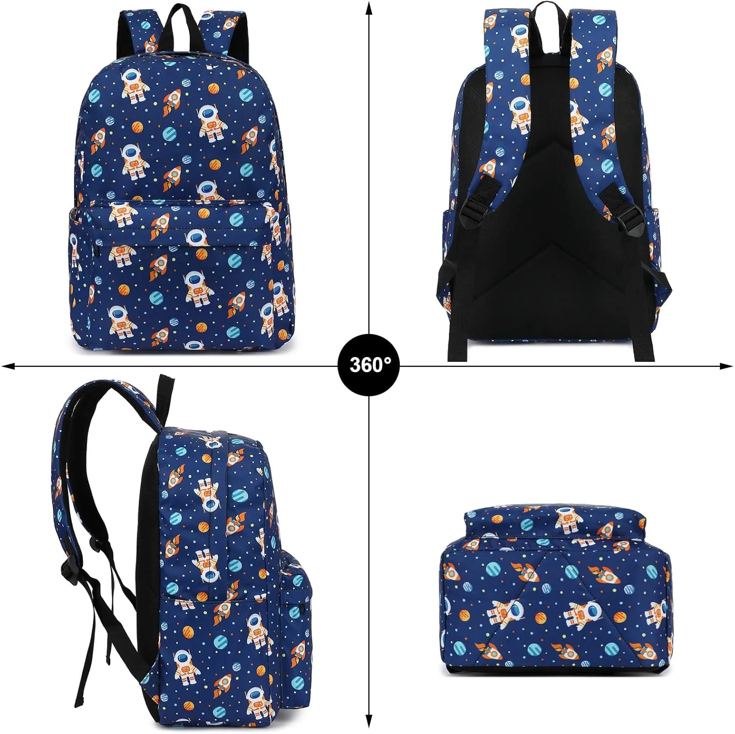 Girls School Backpacks for Kids Teens, 3-in-1 School Bag Bookbags Set with Lunch Bag Pencil Case