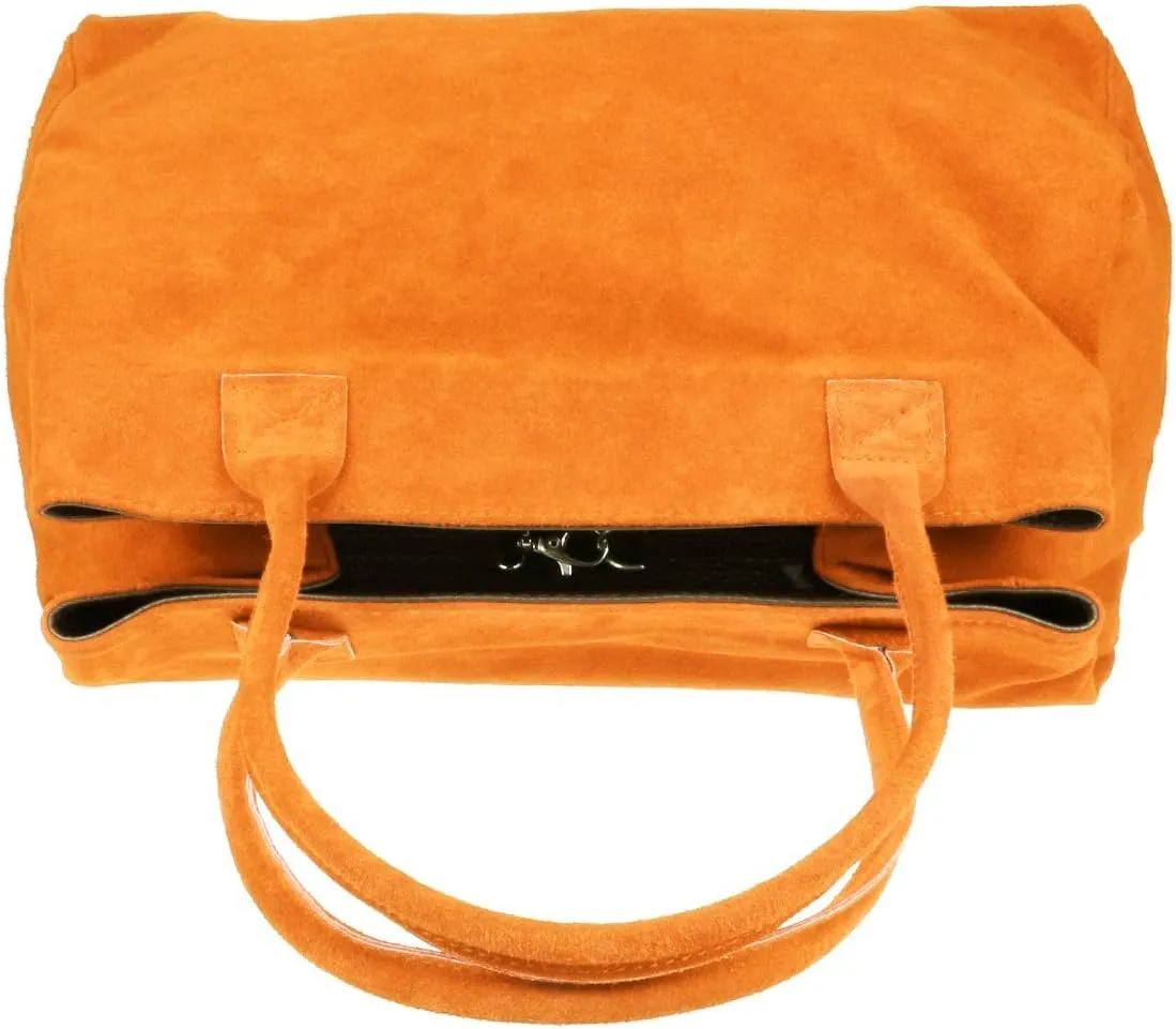 Girly HandBags Womens Expandable Italian Suede Leather Shoulder Bag