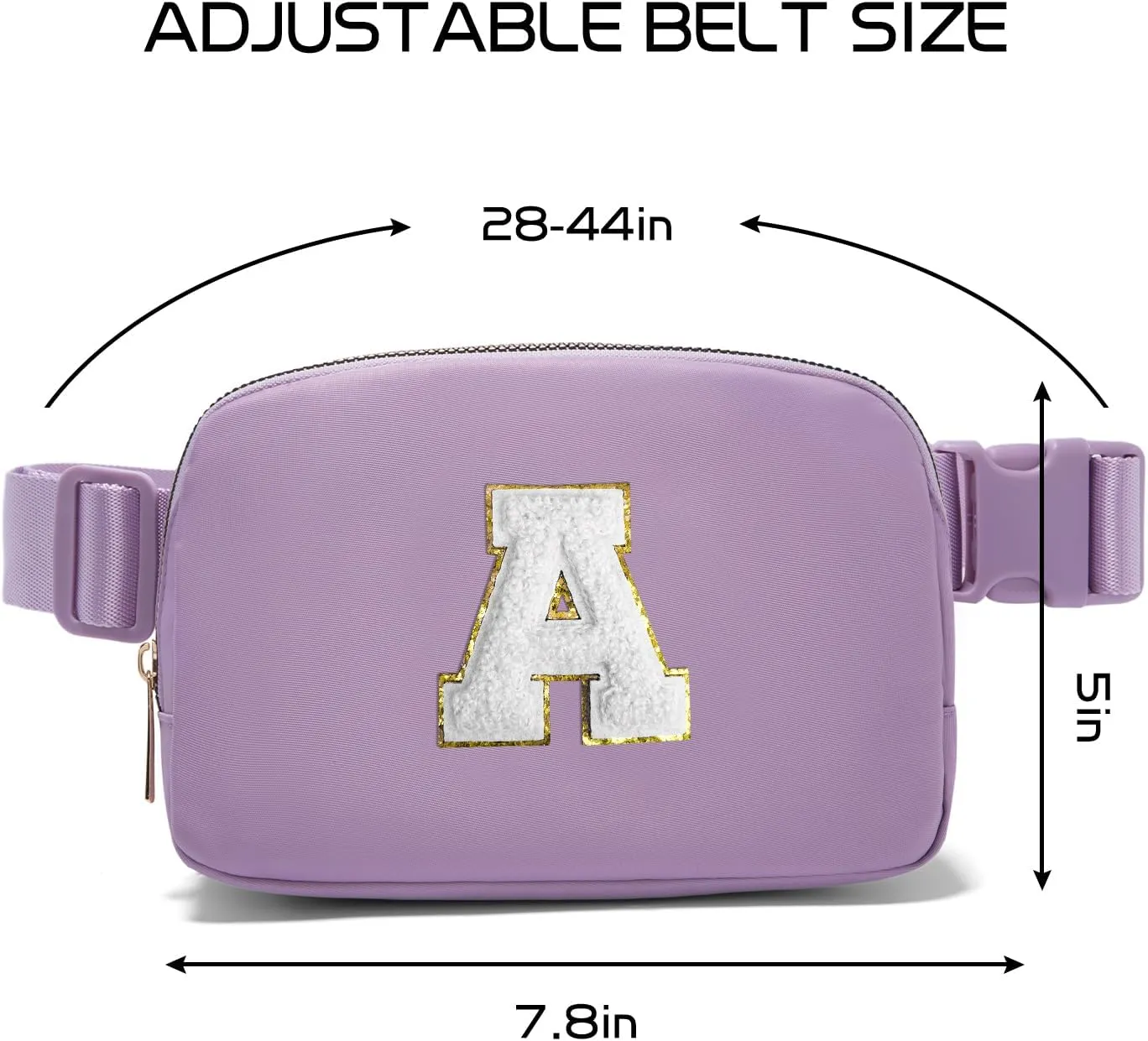 Gitus Birthday Gifts for 8 9 10 11 12 13 Year Old Girls Personalized Fanny Pack Crossbody Bags with Initial Letter Patch Belt Bag for Teen Girls Cute Trendy Stuff Travel Essentials (Lavender-A)