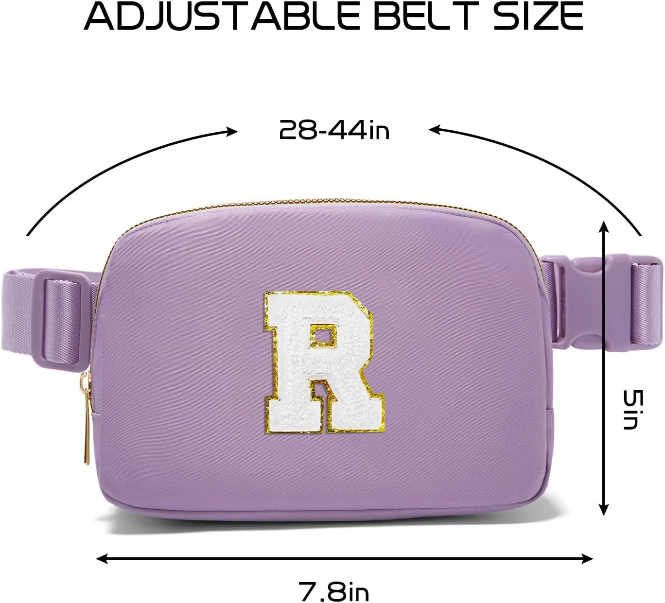 Gitus Birthday Gifts for 8 9 10 11 12 13 Year Old Girls Personalized Fanny Pack Crossbody Bags with Initial Letter Patch Belt Bag for Teen Girls Cute Trendy Stuff Travel Essentials (Lavender-R)