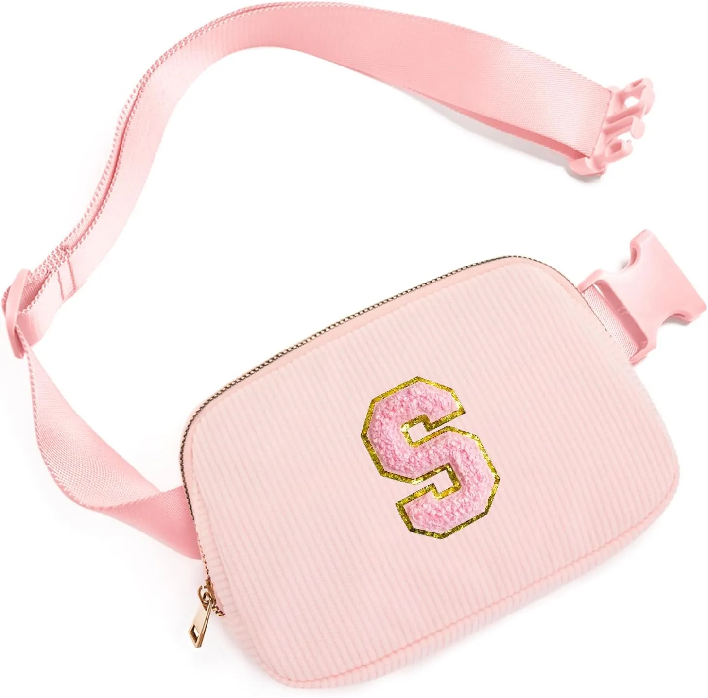 Gitus Gifts for 10 11 12 13 14 15 16 Year Old Girls Christmas Gifts for Teen Girls Sister Her Women Fanny Pack with Initial Letter Patch Belt Bag Crossbody Bag Tween Girls Trendy Stuff (Light Pink-S)