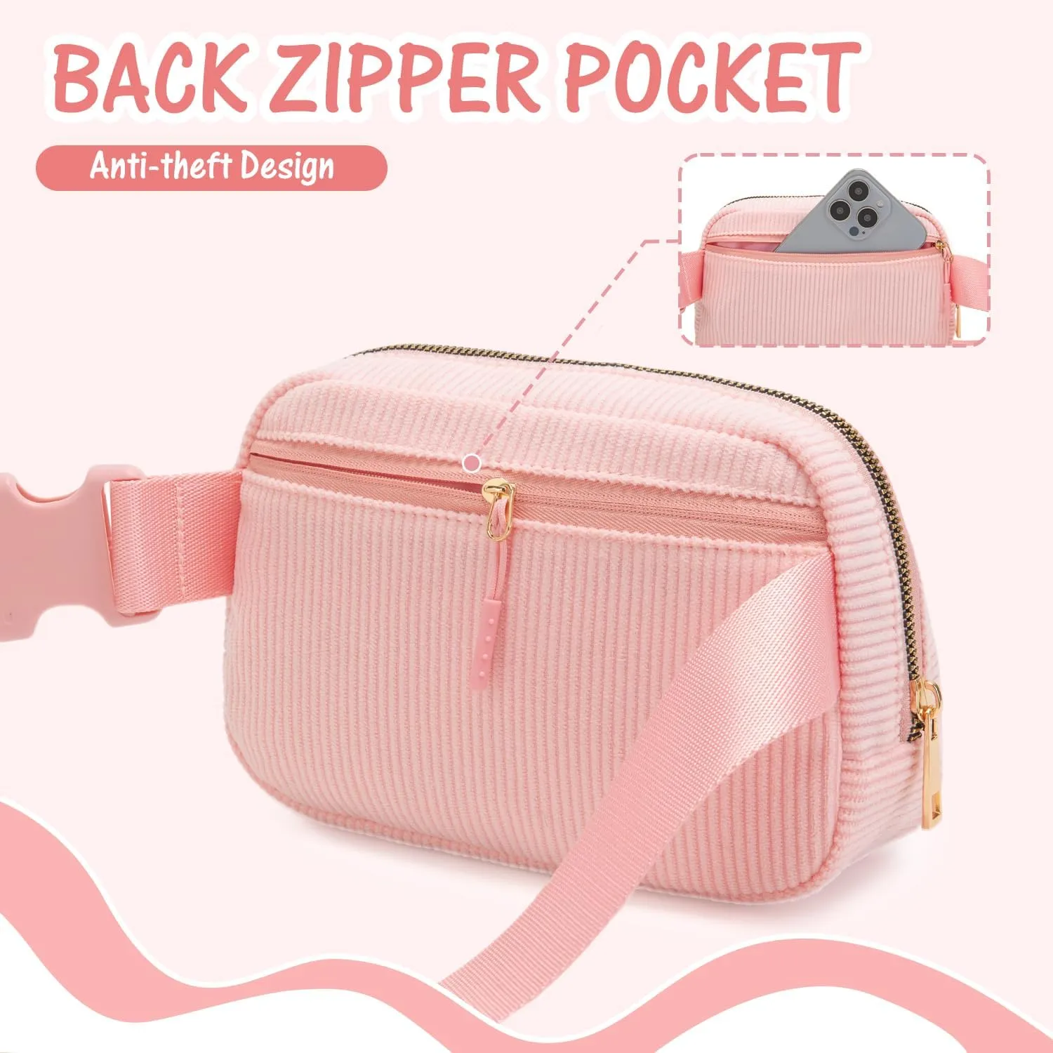 Gitus Gifts for 10 11 12 13 14 15 16 Year Old Girls Christmas Gifts for Teen Girls Sister Her Women Fanny Pack with Initial Letter Patch Belt Bag Crossbody Bag Tween Girls Trendy Stuff (Light Pink-S)