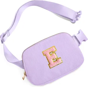 Gitus Girls Birthday Gifts for 10-16 Year Olds - Initial Fanny Pack Belt Bag Crossbody Bag - Trendy & Personalized Preppy Stuff (Lavender-E)