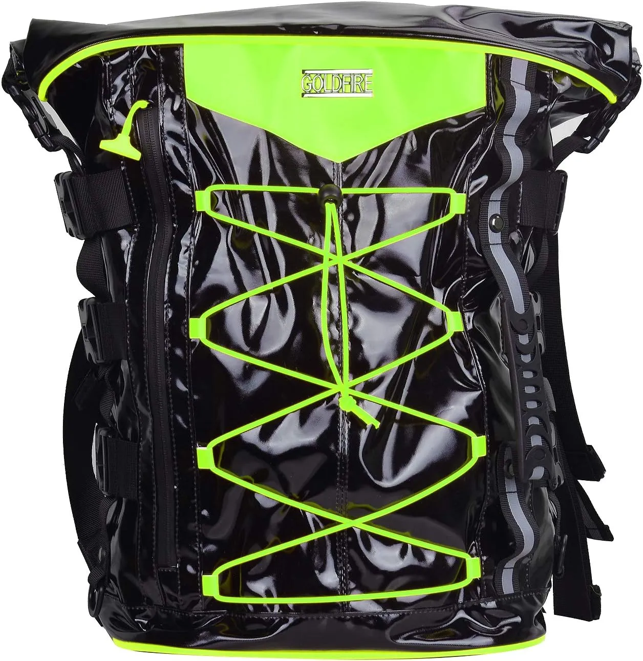 Goldfire Expandable Motorcycle Travel Luggage Sissy Bar Bag, Weather Resistant Tail Duffle Bag Backpack with Sissy Bar Straps