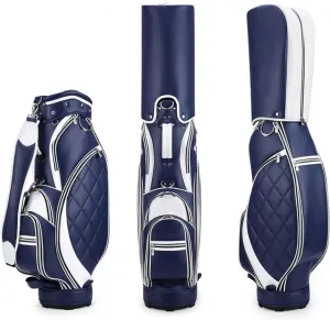 Golf Bag, Portable Waterproof Microfiber Leather Golf Cart Bag, High Hardness Base, Golf Stand Bag Travel Golf Club Bags, Easy to Clean (Grey : Blue)
