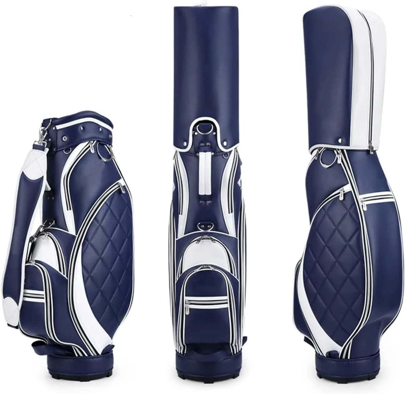 Golf Bag, Portable Waterproof Microfiber Leather Golf Cart Bag, High Hardness Base, Golf Stand Bag Travel Golf Club Bags, Easy to Clean (Grey : Blue)