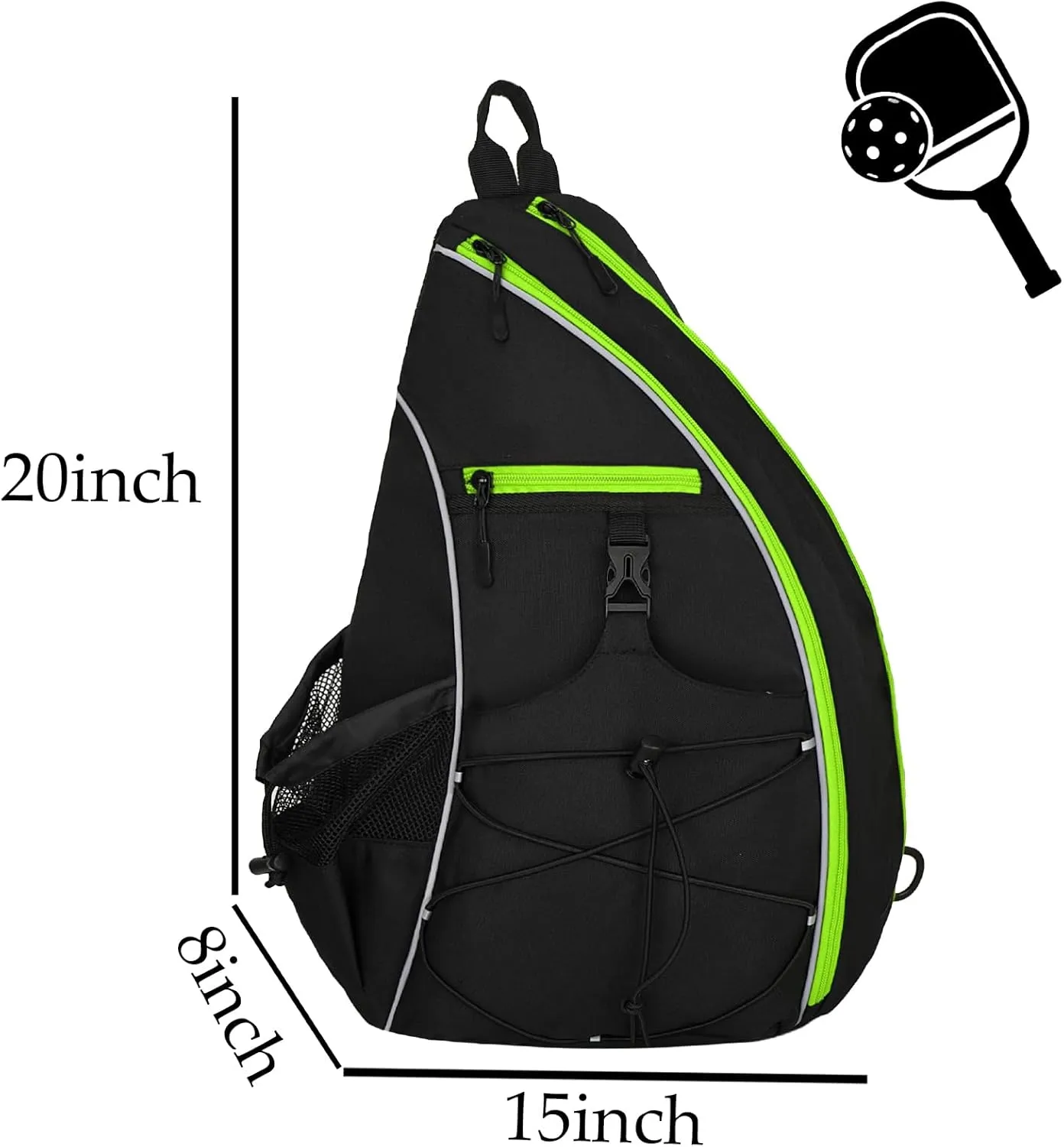 Goloni Pickleball Bag for Women,Mens Pickle ball Backpack,Lightweight Sling Bag with Fence Hook,Large Capacity,Safety Pocket