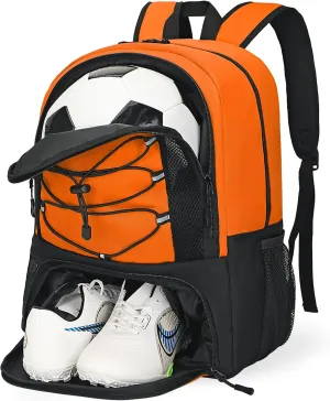 Goloni Soccer Bag, Basketball Bag with Ball Compartment & Shoe Compartment,Large Soccer Backpack for Basketball,Gym，Football