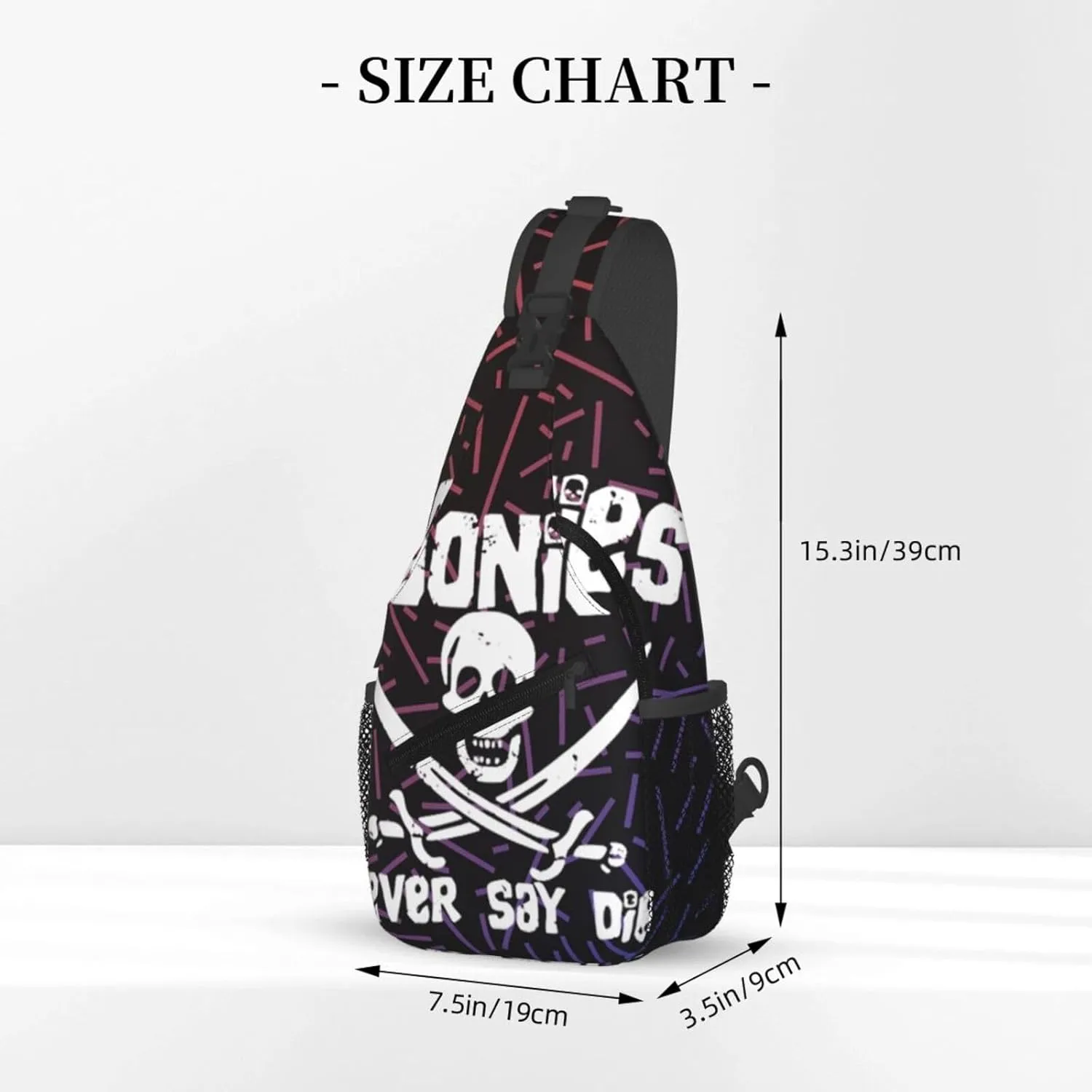 Goonies Never Say Die Small Crossbody Backpack Sling Bag For Men Women Mini One Shoulder Chest Bags Gym Sport Travel Hiking Daypack