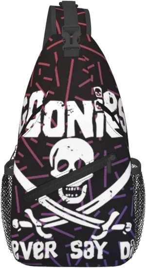 Goonies Never Say Die Small Crossbody Backpack Sling Bag For Men Women Mini One Shoulder Chest Bags Gym Sport Travel Hiking Daypack