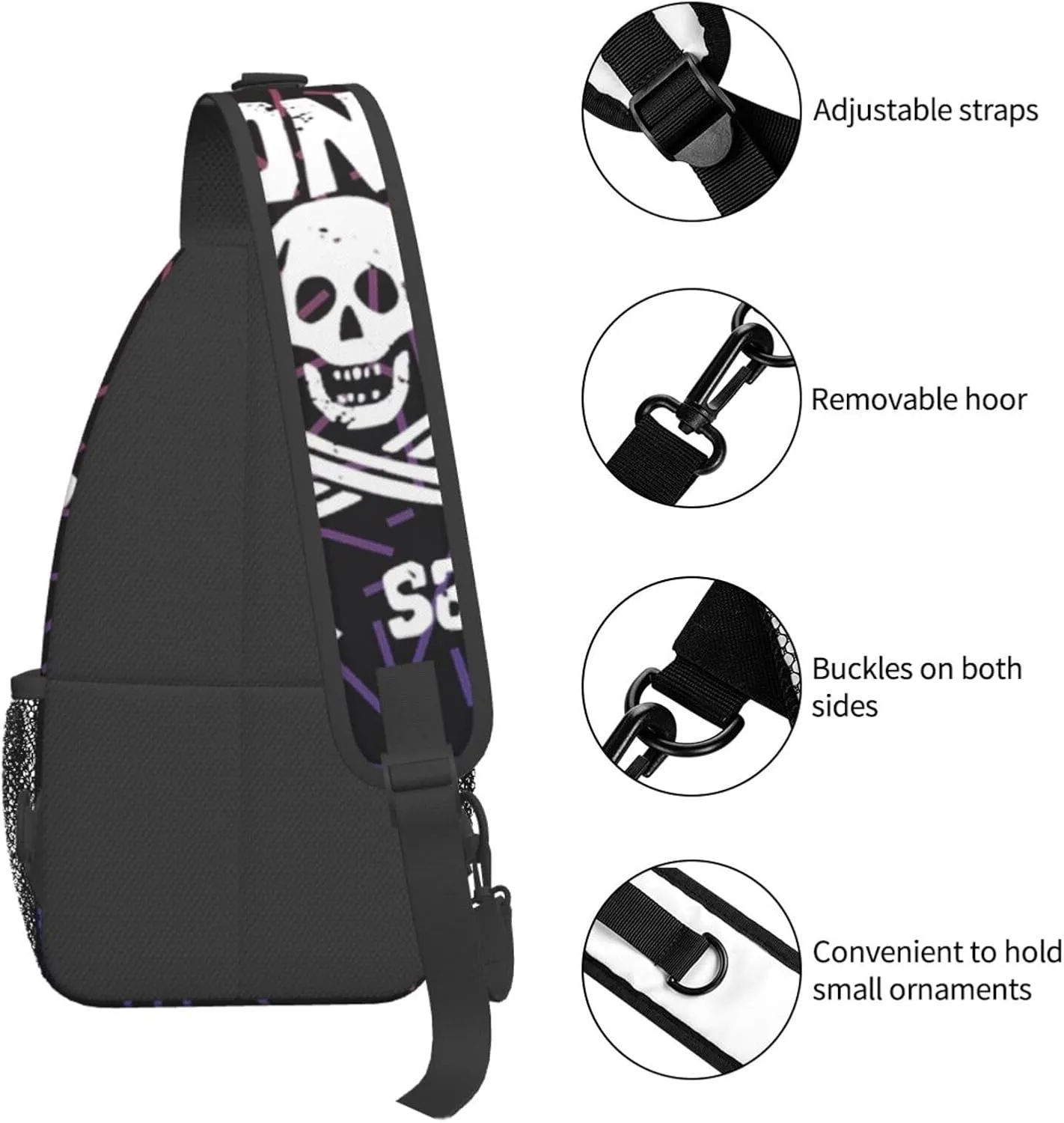 Goonies Never Say Die Small Crossbody Backpack Sling Bag For Men Women Mini One Shoulder Chest Bags Gym Sport Travel Hiking Daypack