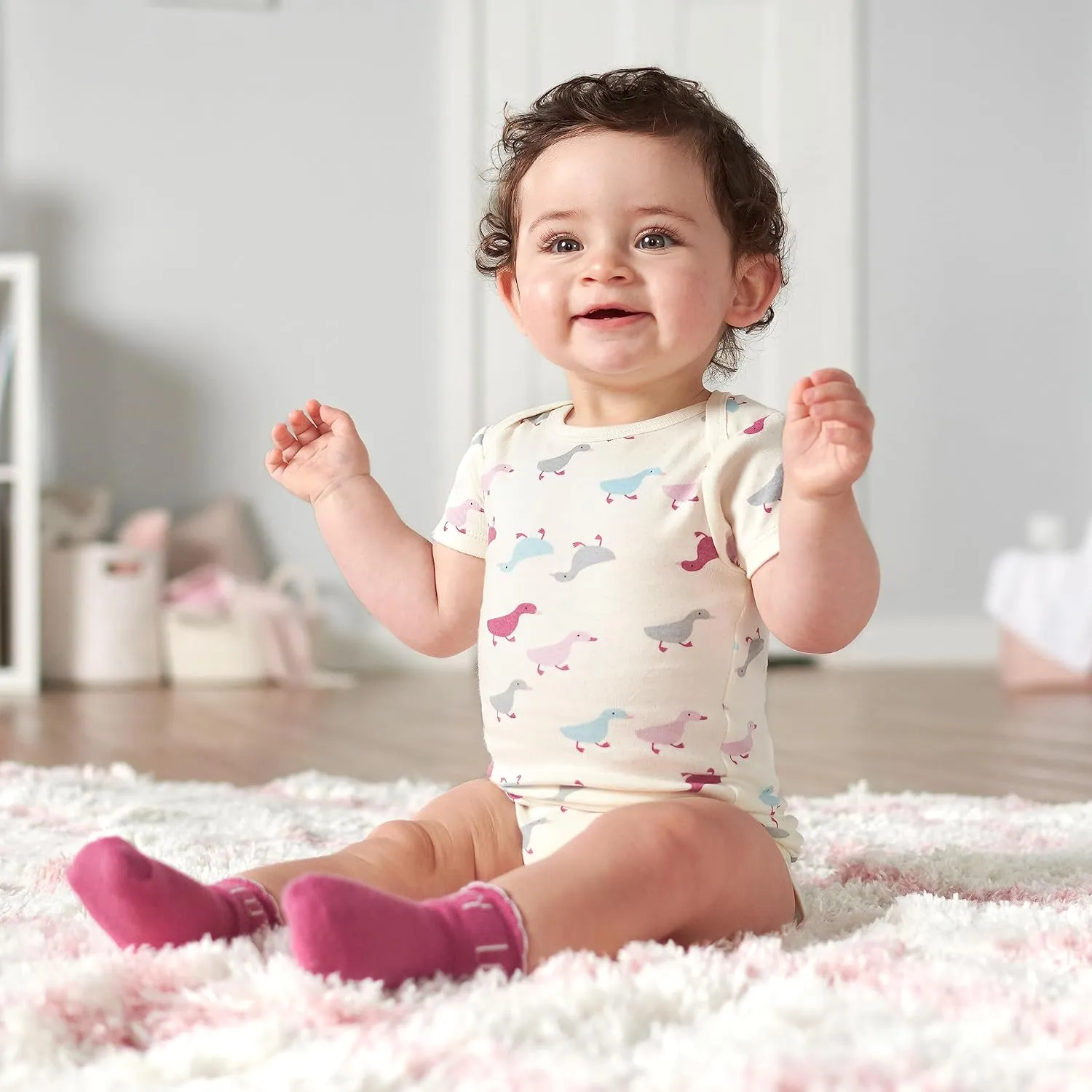 Grow by Gerber baby-girls 5-pack Short-sleeve Onesies Bodysuits