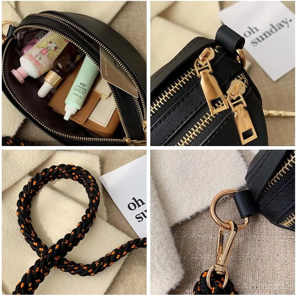 GRPKSSIB Women's Chest Bag PU Leather Handbag Crossbody Shoulder Bag Quilted Purse Fashion