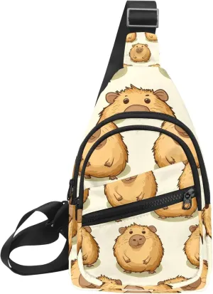 Guinea Pigs Crossbody Bag with Adjustable Shoulder Strap, Shoulder Bag for Men and Women Sling Backpack for Travel, Cycling, Work, Sport