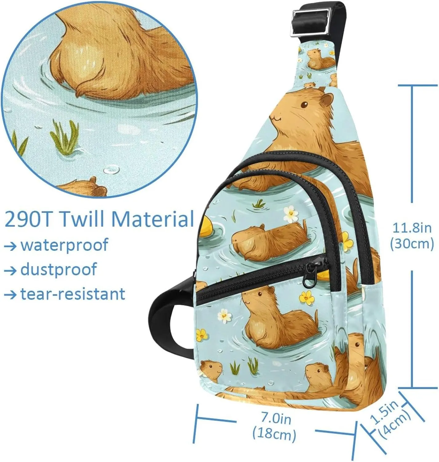 Guinea Pigs Sling Bag for Women Men Backpack Fanny Pack Crossbody Chest Travel Shoulder Belt Bags Purse Handbag