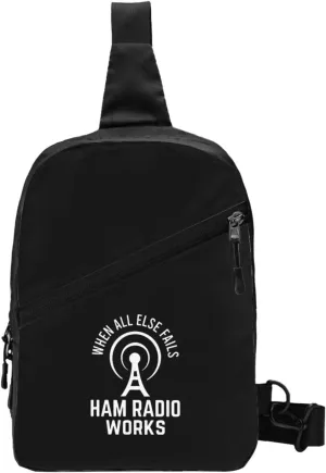 Ham Radio Works Sling Bag Unisex Crossbody Bag Casual Chest Bag Adjustable Sling Backpack Daypack For Travel Hiking Skiing Workout Running Cycling
