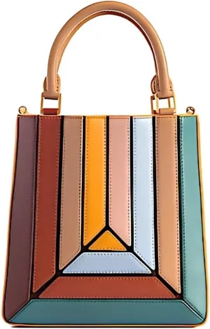 Handbags Women Tote Bag Shoulder bag Multicolor combinations Leather Crossbody Bag Detachable Strap