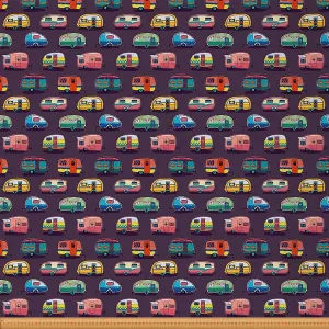 Happy Camper Dry Goods Camping Waterproof Decorative Fabric by The Yard - Rustic Farmhouse Indoor Outdoor, Cartoon Themed Craft Patchwork Upholstery - 3 Yards, Colorful