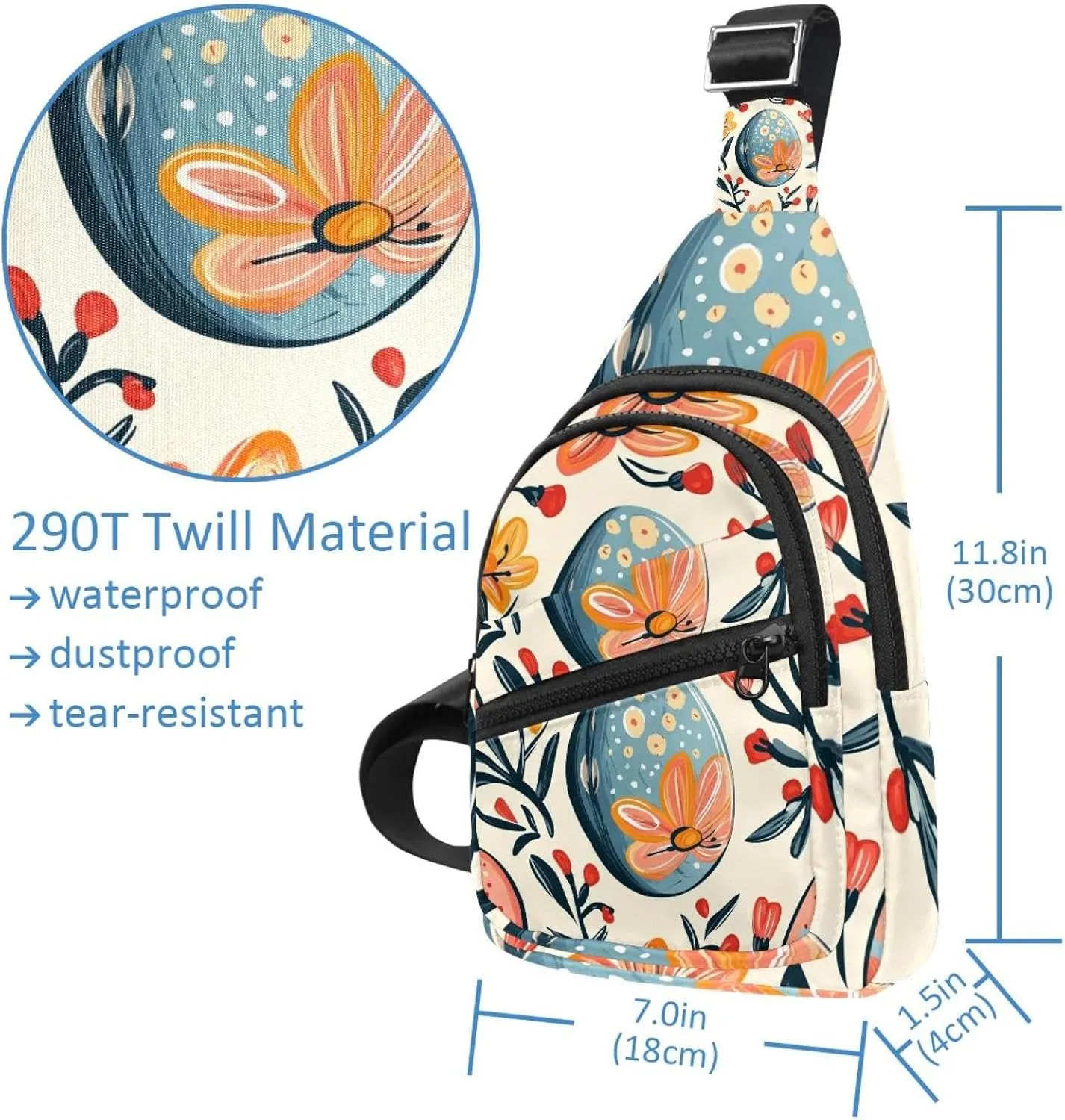 Happy Easter (3) Sling Backpack Bag