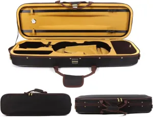 Hard Case 4/4 Full Size Violin Box with 2 Bow Holders & Hygrometer & 2 Back Straps - Violin Backpack (Style 1)