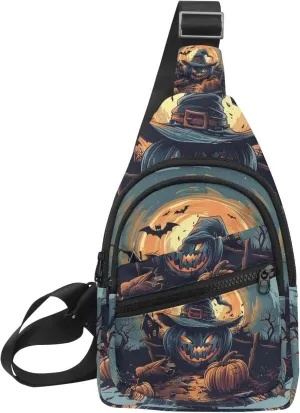 Helloween party and trick or treak1 Sling Bag for Women Men Crossbody Shoulder Tote Blet Bags Backpack Fanny Pack Travel Purse