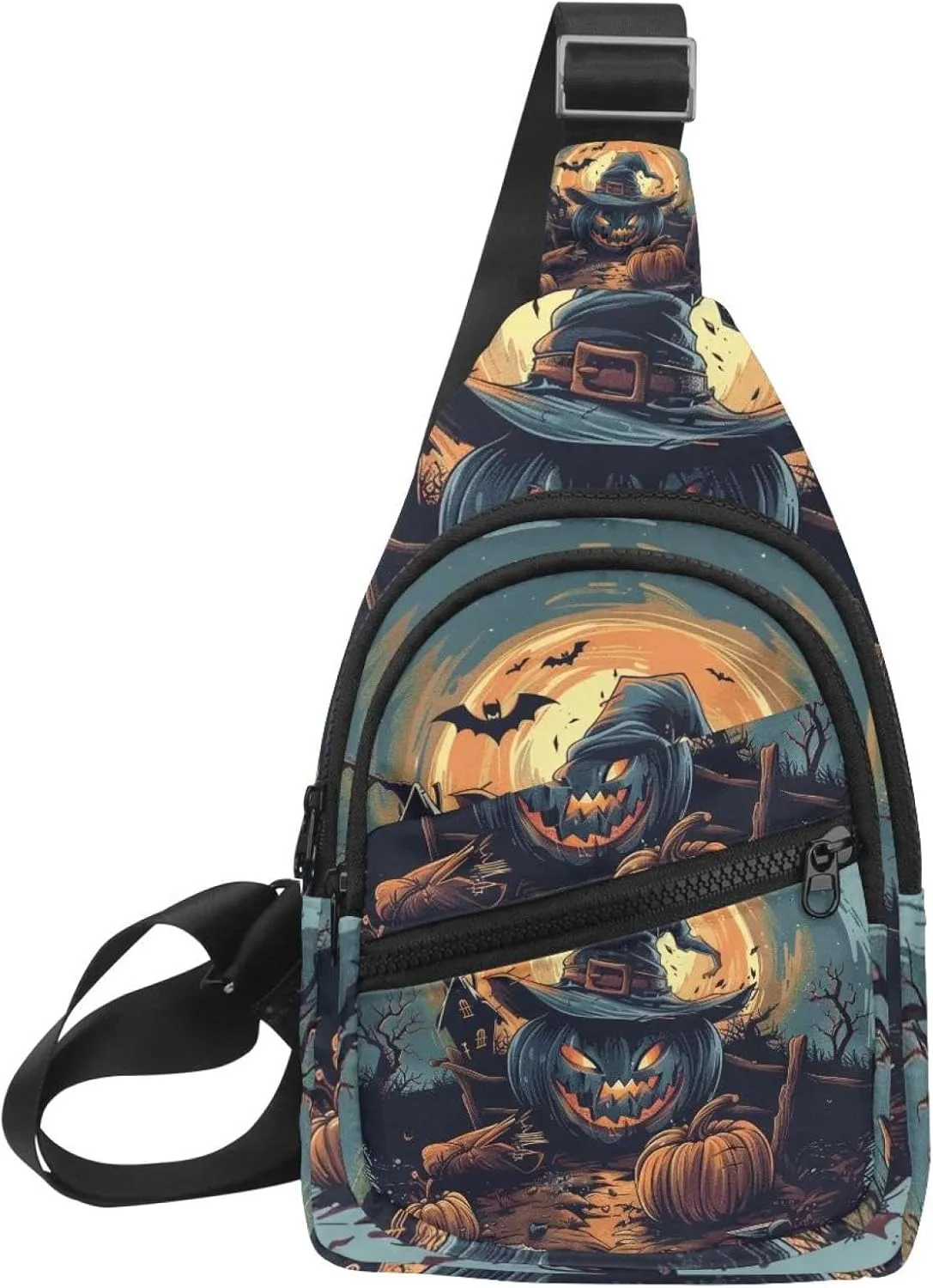 Helloween party and trick or treak1 Sling Bag for Women Men Crossbody Shoulder Tote Blet Bags Backpack Fanny Pack Travel Purse