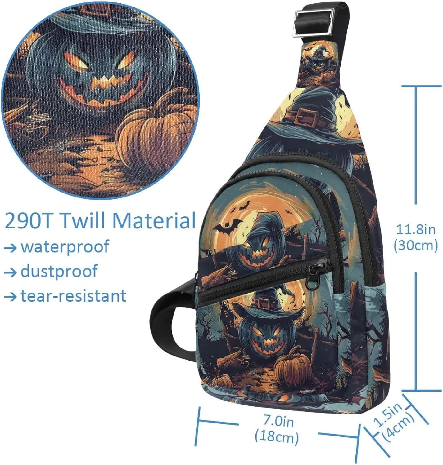 Helloween party and trick or treak1 Sling Bag for Women Men Crossbody Shoulder Tote Blet Bags Backpack Fanny Pack Travel Purse