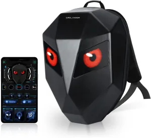 Helmet Backpack,Programmable Motorcycle Backpack with LED Display, Expandable Helmet Shoulder Bag for Hiking Travel Riding Daypack