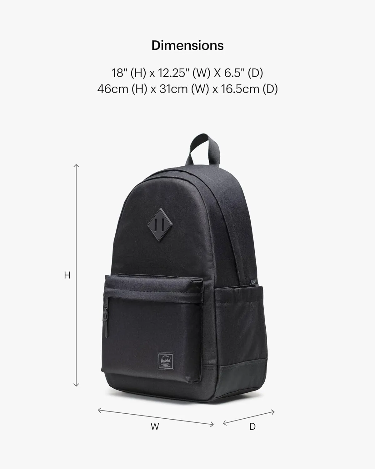 Herschel Supply Co. Heritage Backpack, Black Tonal, Standard-24L