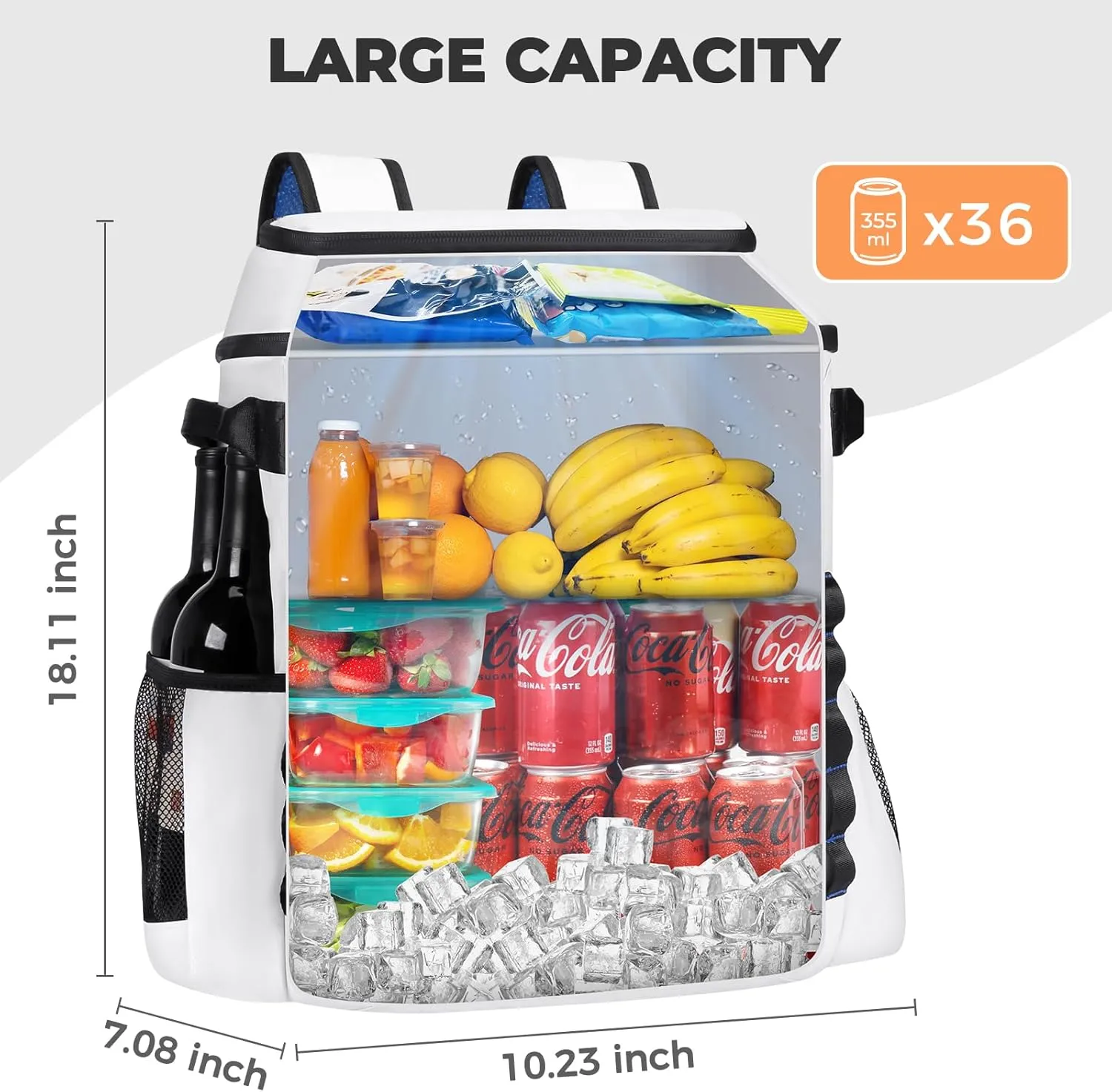 Heytrip Backpack Cooler 36/54 Cans Insulated Waterproof Cooler Bag for 20 Hours Cold Retention, Leak-Proof Camping Cooler with Multi-Compartments