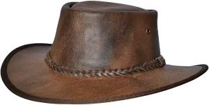 HILASON X Large Crushable Cow Leather Redish Brown Cowboy Hat