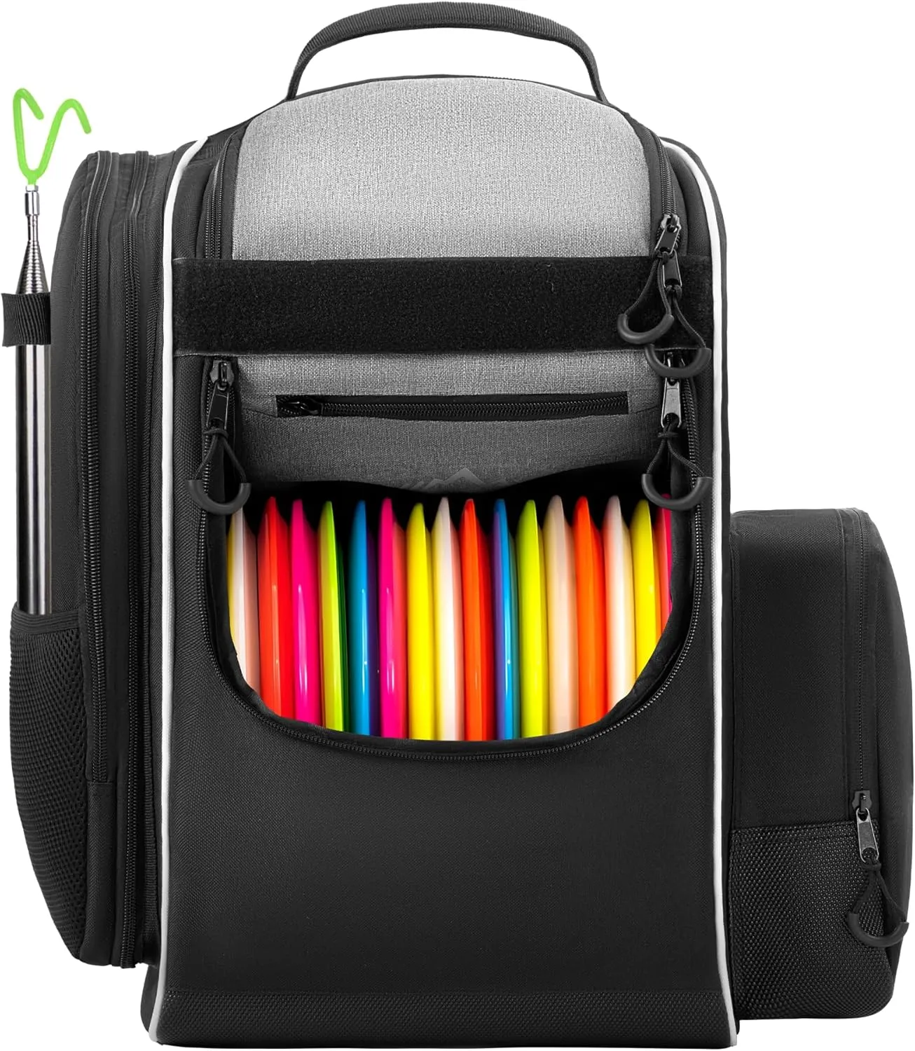 Himal Outdoors Disc Golf Backpack Holds 30  Discs Large Capacity, Durable Disc Golf Bag with Insulated Cooler Side Pocket and Waterproof Bottom