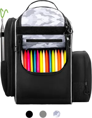 Himal Outdoors Disc Golf Backpack Holds 30  Discs Large Capacity, Durable Disc Golf Bag with Insulated Cooler Side Pocket and Waterproof Bottom