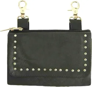 Hip Purse For Women Leather Clipon Purse for Biker Fanny Pack Waist Pack Motorcycle Leg Bag Leather Belt Pouch Crossbody Belt