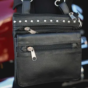 Hip Purse For Women Leather Leg Purse for Biker Fanny Pack Waist Pack Motorcycle Leg Bag Leather Belt Pouch Crossbody Belt
