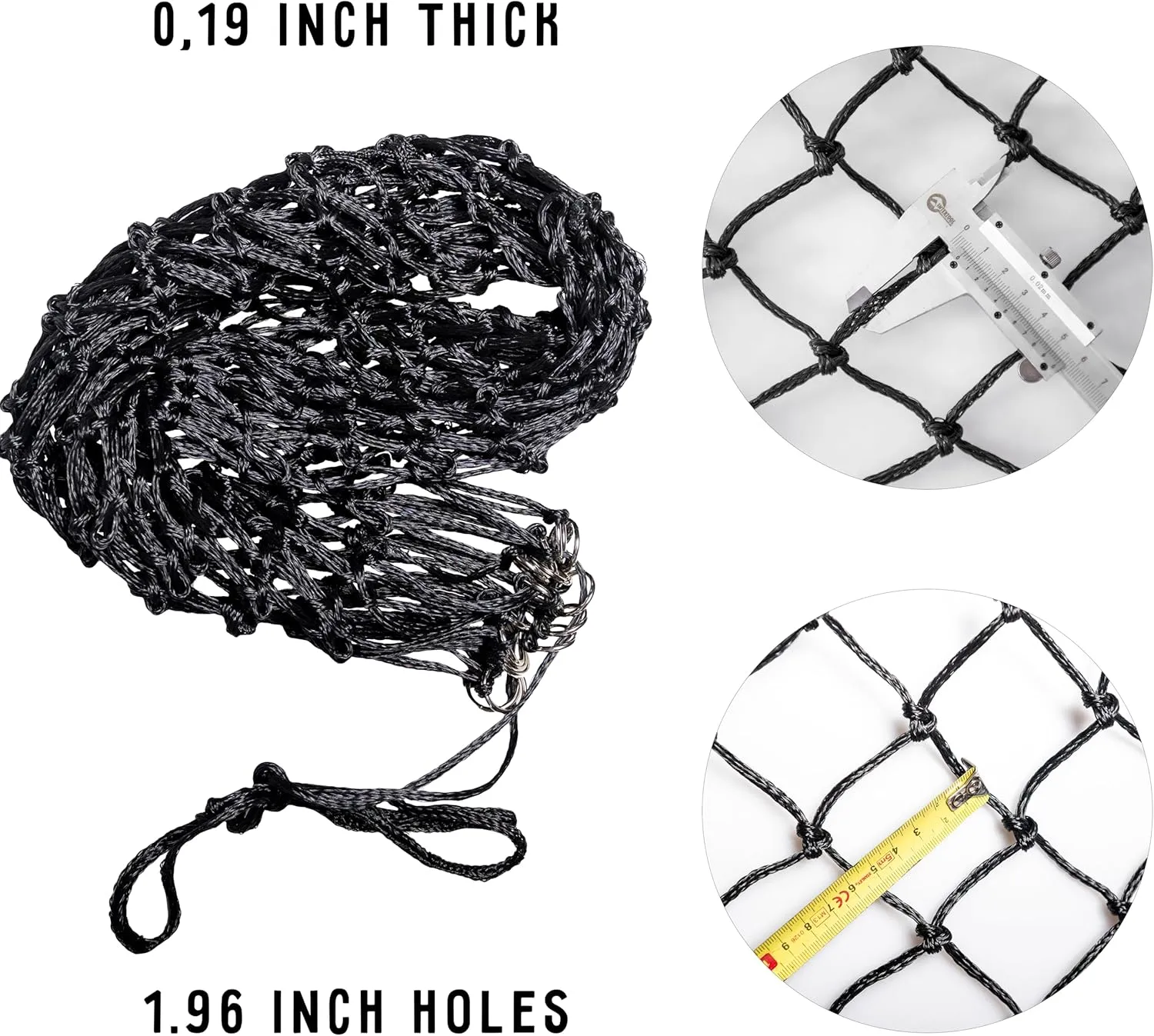 HIRQUITICKE 3 Pack Hay Nets for Horses Slow Feed - Feeding Holes 2" - Horse Supplies Hay Bags Feeder Goats