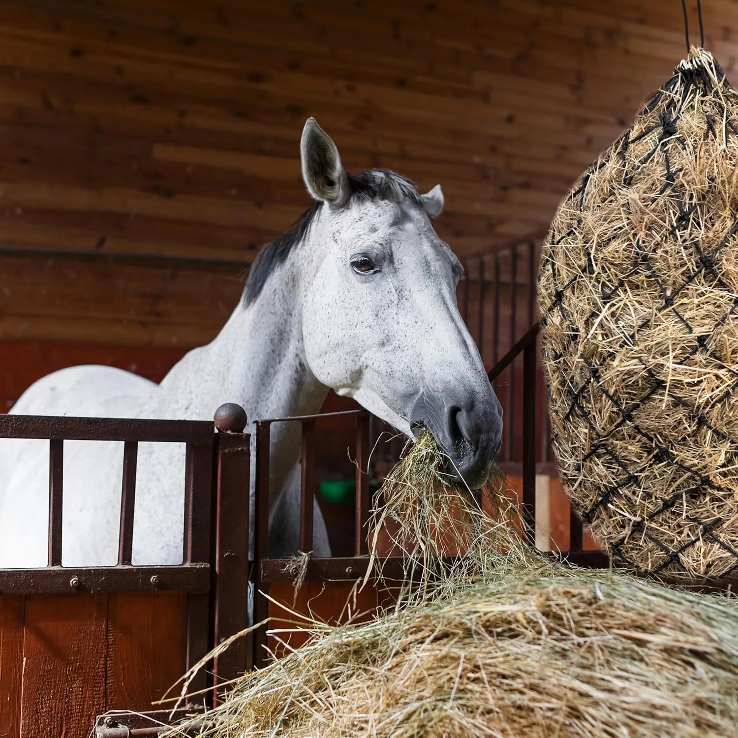 HIRQUITICKE 3 Pack Hay Nets for Horses Slow Feed - Feeding Holes 2" - Horse Supplies Hay Bags Feeder Goats
