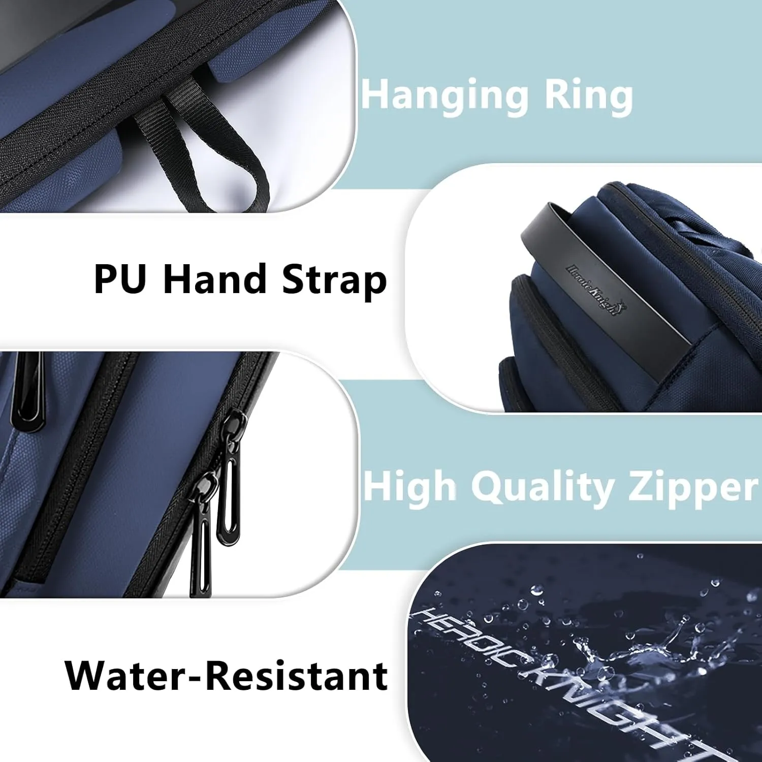 hk Laptop Expandable Smart Business Travel Work Backpack with USB Charging Port,Water Resistant Anti-theft Lightweight 15.6 Inch Computer Laptop Bag for Men Women Office College Commute-Blue