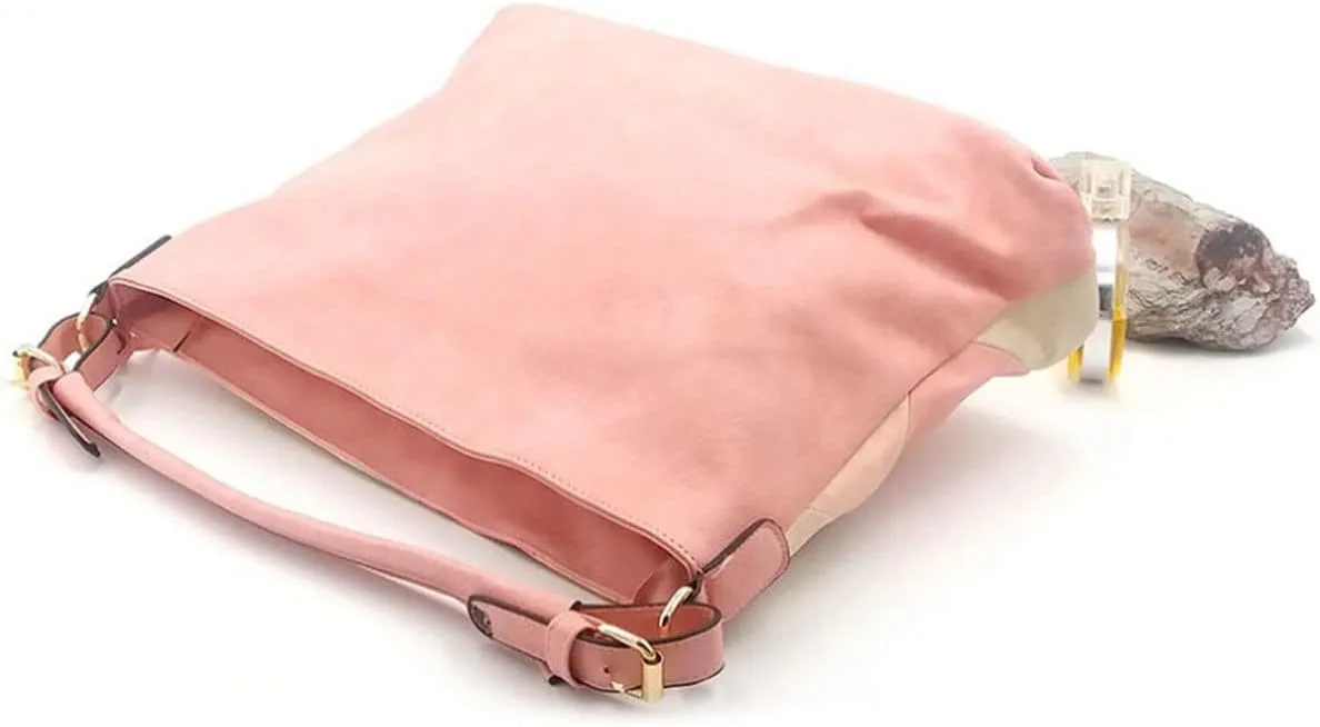 Hobo Bags for Women Patchwork Color Faux Leather Large Purses and Handbags Hobo Purse with Tassel