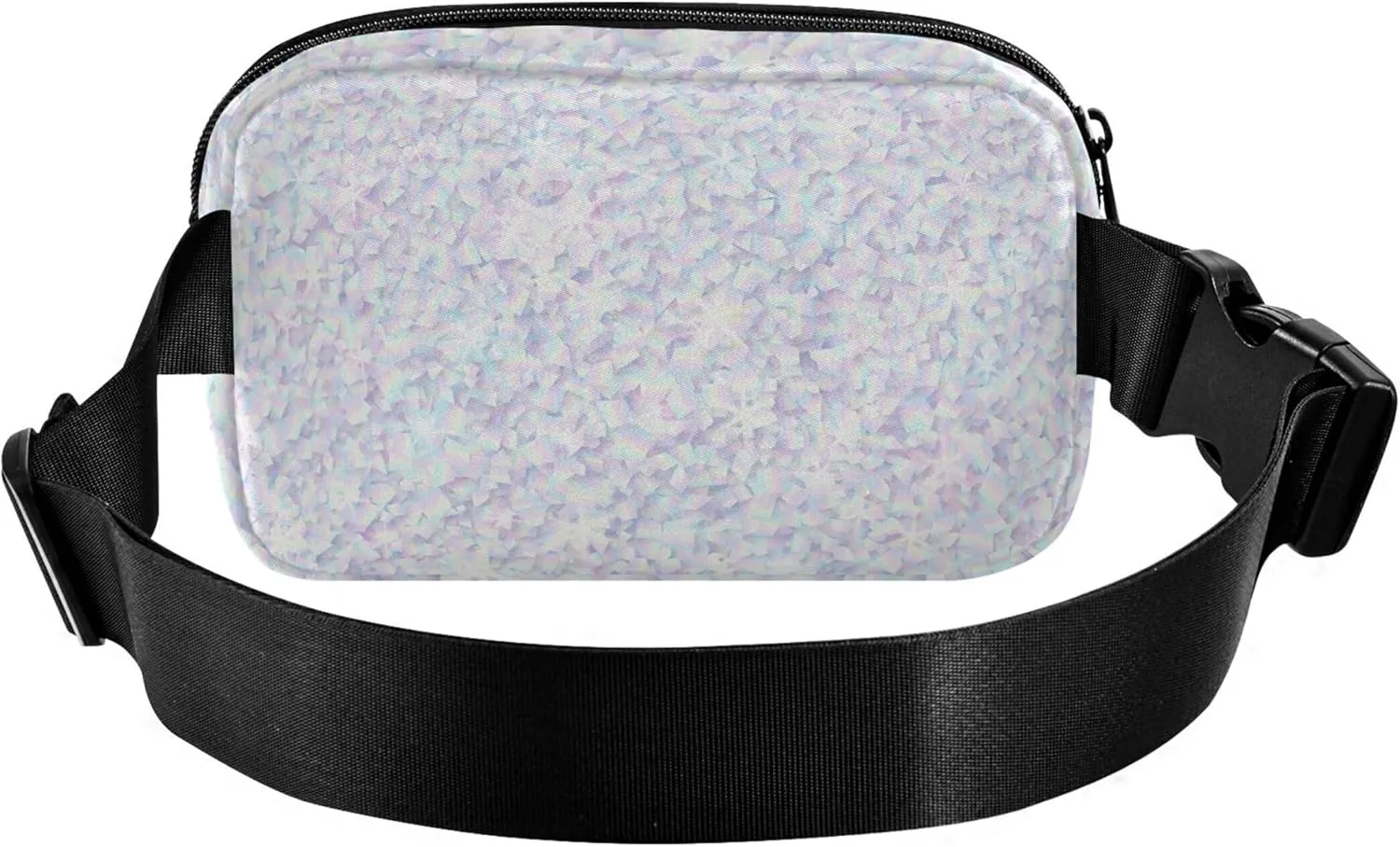 Holographic Foil Particles Texture Waterproof Womens Fanny Pack Hip Pouch Belt Bag Colorful Waist Purse for Women