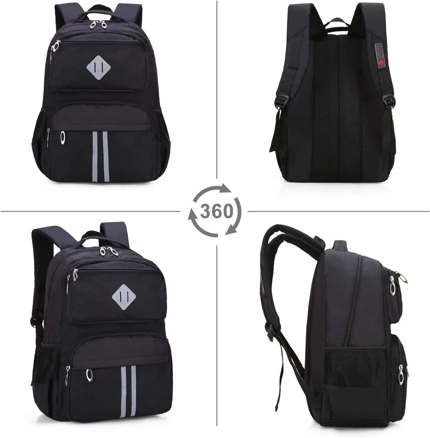 HOPYOCK-Kids Backpacks for Boys and Girls,Multi-Pocket Elementary and Middle School Backpack with Reflective Design,School Bags Fit for 6-16 Years Old