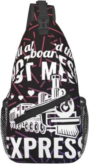 Hot Mess Express Crossbody Backpack For Men Women Sling Shoulder Dachshunds Dog Chest Bag Lightweight One Strap Multipurpose Travel Hiking Daypack